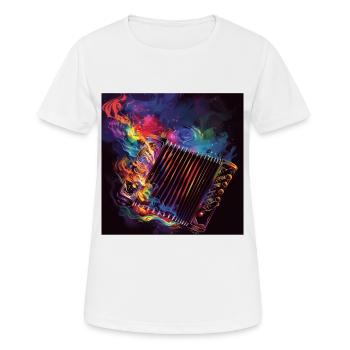 Accordéon - T-shirt respirant Femme - blanc - Devant - AI Model Female 172 dark (172cm)