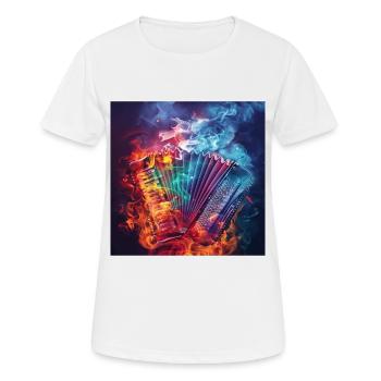 Accordéon - T-shirt respirant Femme - blanc - Devant - AI Model Female 172 dark (172cm)