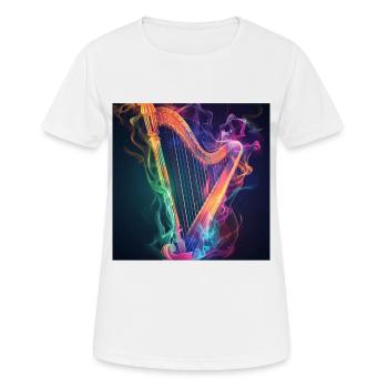 Harfe - Frauen T-Shirt atmungsaktiv - Weiß - Vorne - AI Model Female 172 dark (172cm)