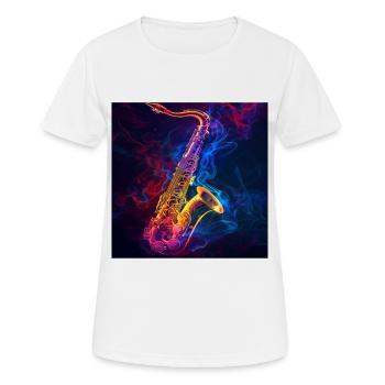 Saxophon - Frauen T-Shirt atmungsaktiv - Weiß - Vorne - AI Model Female 172 dark (172cm)