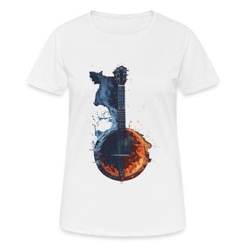 Banjo - Frauen T-Shirt atmungsaktiv - Weiß - Vorne - AI Model Female 172 dark (172cm)