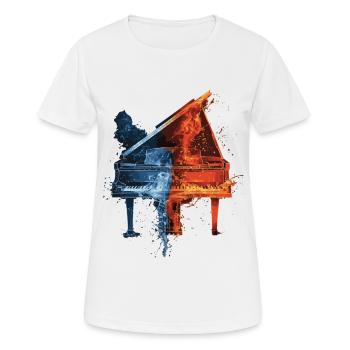 Klavier - Frauen T-Shirt atmungsaktiv - Weiß - Vorne - AI Model Female 172 dark (172cm)