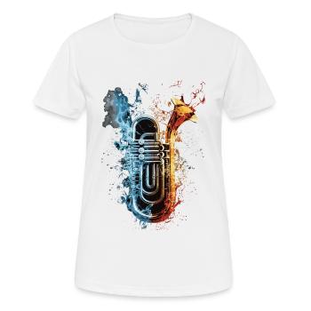 Tuba - Frauen T-Shirt atmungsaktiv - Weiß - Vorne - AI Model Female 172 dark (172cm)