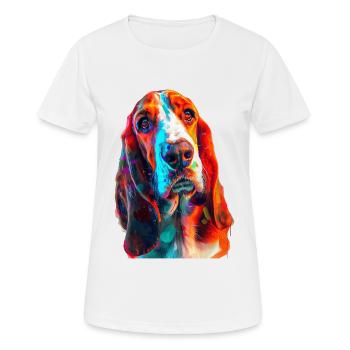 Basset - Frauen T-Shirt atmungsaktiv - Weiß - Vorne - AI Model Female 172 dark (172cm)