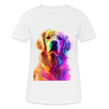 Golden Retriever - Frauen T-Shirt atmungsaktiv - Weiß - Vorne - AI Model Female 172 dark (172cm)