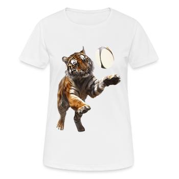 Tiger - Frauen T-Shirt atmungsaktiv - Weiß - Vorne - AI Model Female 172 dark (172cm)