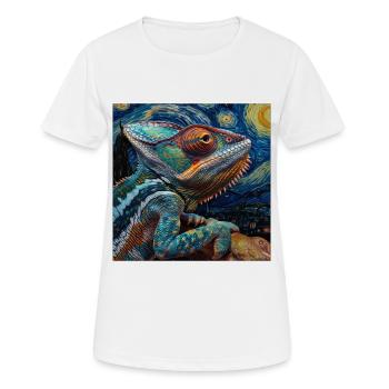 Chamäleon - Frauen T-Shirt atmungsaktiv - Weiß - Vorne - AI Model Female 172 dark (172cm)