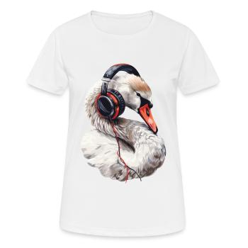 Schwan - Frauen T-Shirt atmungsaktiv - Weiß - Vorne - AI Model Female 172 dark (172cm)