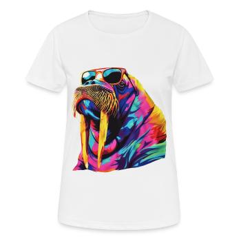 Walross - Frauen T-Shirt atmungsaktiv - Weiß - Vorne - AI Model Female 172 dark (172cm)