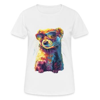 Wiesel - Frauen T-Shirt atmungsaktiv - Weiß - Vorne - AI Model Female 172 dark (172cm)