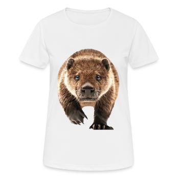 Biber - Frauen T-Shirt atmungsaktiv - Weiß - Vorne - AI Model Female 172 dark (172cm)
