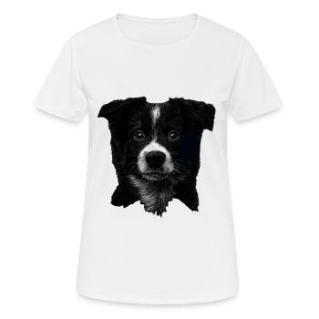 Border Collie - Frauen T-Shirt atmungsaktiv - Weiß - Vorne - AI Model Female 172 dark (172cm)