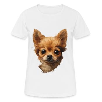 Chihuahua - Frauen T-Shirt atmungsaktiv - Weiß - Vorne - AI Model Female 172 dark (172cm)