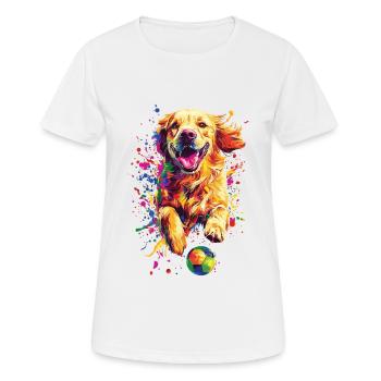 Golden Retriever - Frauen T-Shirt atmungsaktiv - Weiß - Vorne - AI Model Female 172 dark (172cm)