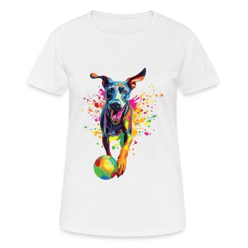 Windhund - Frauen T-Shirt atmungsaktiv - Weiß - Vorne - AI Model Female 172 dark (172cm)