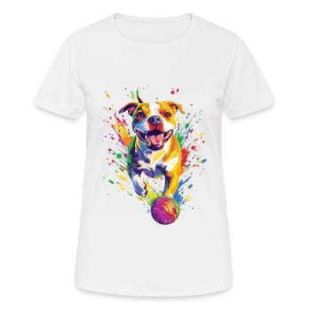 Staffordshire Bullterrier - Frauen T-Shirt atmungsaktiv - Weiß - Vorne - AI Model Female 172 dark (172cm)