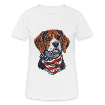 Beagle - Frauen T-Shirt atmungsaktiv - Weiß - Vorne - AI Model Female 172 dark (172cm)