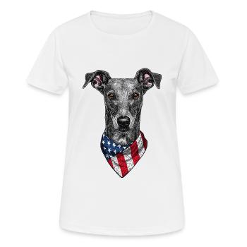 Windhund - Frauen T-Shirt atmungsaktiv - Weiß - Vorne - AI Model Female 172 dark (172cm)
