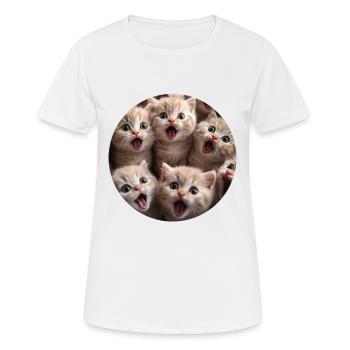 Schottische Faltohrkatze - Frauen T-Shirt atmungsaktiv - Weiß - Vorne - AI Model Female 172 dark (172cm)