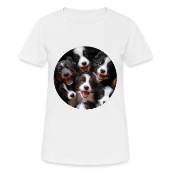 Border Collie - Frauen T-Shirt atmungsaktiv - Weiß - Vorne - AI Model Female 172 dark (172cm)