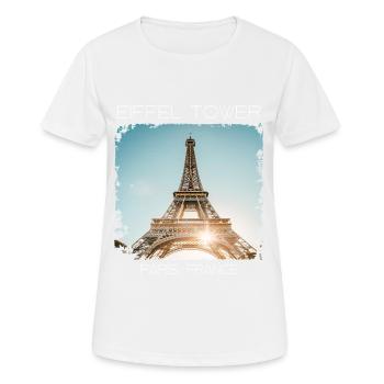 Eiffelturm - Frauen T-Shirt atmungsaktiv - Weiß - Vorne - AI Model Female 172 dark (172cm)