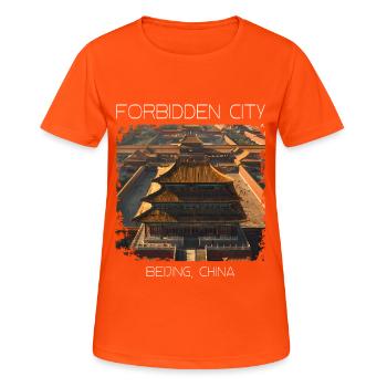 Verbotene Stadt - Frauen T-Shirt atmungsaktiv - Neonorange - Vorne - AI Model Female 172 dark (172cm)