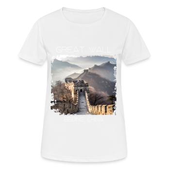 Große Mauer - Frauen T-Shirt atmungsaktiv - Weiß - Vorne - AI Model Female 172 dark (172cm)