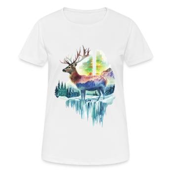 Reh - Frauen T-Shirt atmungsaktiv - Weiß - Vorne - AI Model Female 172 dark (172cm)