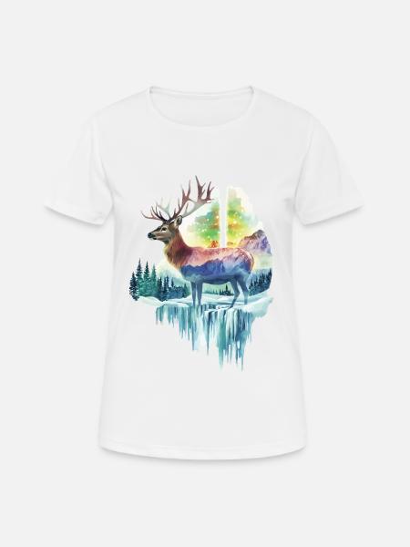 Reh - Frauen T-Shirt atmungsaktiv - Weiß
