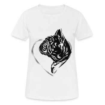 Bulldogge - Frauen T-Shirt atmungsaktiv - Weiß - Vorne - AI Model Female 172 dark (172cm)