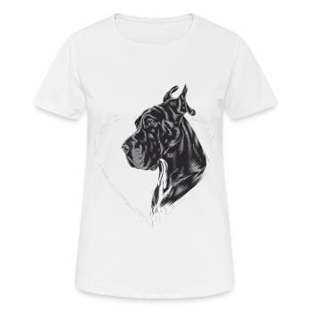 Deutsche Dogge - Frauen T-Shirt atmungsaktiv - Weiß - Vorne - AI Model Female 172 dark (172cm)