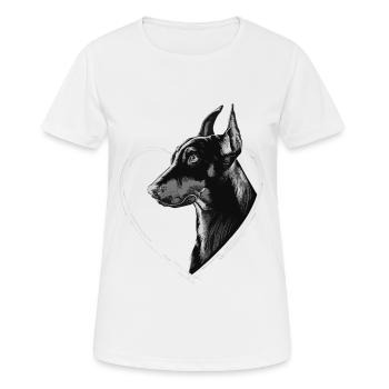 Dobermann - Frauen T-Shirt atmungsaktiv - Weiß - Vorne - AI Model Female 172 dark (172cm)