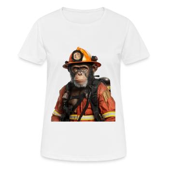 Schimpanse - Frauen T-Shirt atmungsaktiv - Weiß - Vorne - AI Model Female 172 dark (172cm)