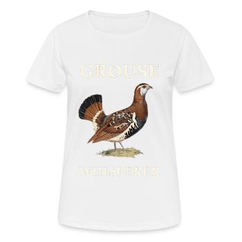 Auerhahn - Frauen T-Shirt atmungsaktiv - Weiß - Vorne - AI Model Female 172 dark (172cm)