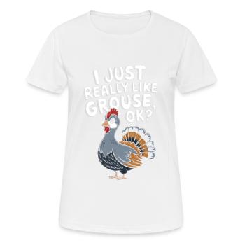 Auerhahn - Frauen T-Shirt atmungsaktiv - Weiß - Vorne - AI Model Female 172 dark (172cm)