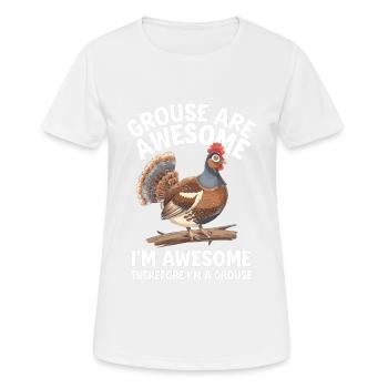 Auerhahn - Frauen T-Shirt atmungsaktiv - Weiß - Vorne - AI Model Female 172 dark (172cm)