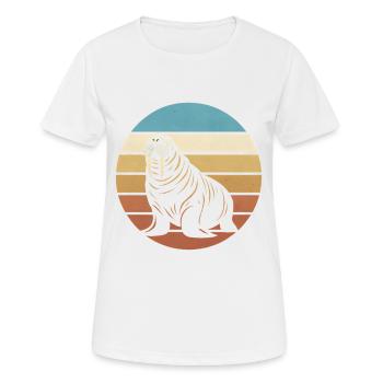 Walross - Frauen T-Shirt atmungsaktiv - Weiß - Vorne - AI Model Female 172 dark (172cm)