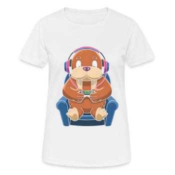 Walross - Frauen T-Shirt atmungsaktiv - Weiß - Vorne - AI Model Female 172 dark (172cm)