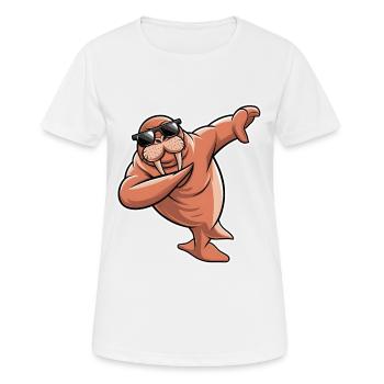 Walross - Frauen T-Shirt atmungsaktiv - Weiß - Vorne - AI Model Female 172 dark (172cm)