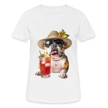 Bulldogge - Frauen T-Shirt atmungsaktiv - Weiß - Vorne - AI Model Female 172 dark (172cm)