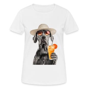 Deutsche Dogge - Frauen T-Shirt atmungsaktiv - Weiß - Vorne - AI Model Female 172 dark (172cm)