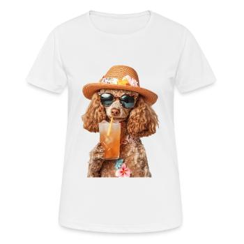 Pudel - Frauen T-Shirt atmungsaktiv - Weiß - Vorne - AI Model Female 172 dark (172cm)