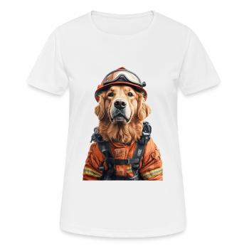Golden Retriever - Frauen T-Shirt atmungsaktiv - Weiß - Vorne - AI Model Female 172 dark (172cm)