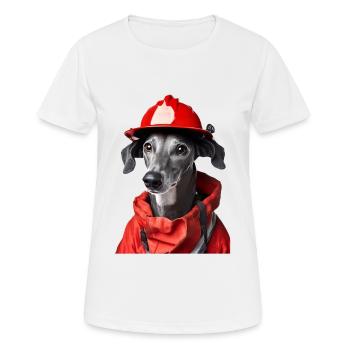 Windhund - Frauen T-Shirt atmungsaktiv - Weiß - Vorne - AI Model Female 172 dark (172cm)