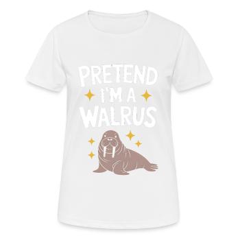 Walross - Frauen T-Shirt atmungsaktiv - Weiß - Vorne - AI Model Female 172 dark (172cm)