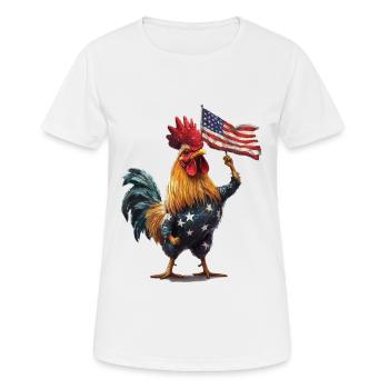 Hahn - Frauen T-Shirt atmungsaktiv - Weiß - Vorne - AI Model Female 172 dark (172cm)