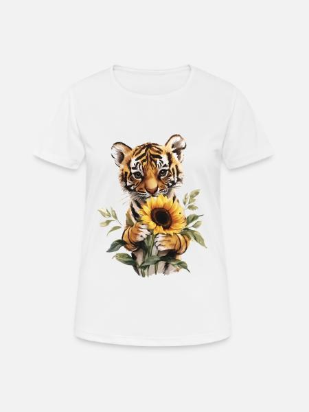 Gepard - Frauen T-Shirt atmungsaktiv - Weiß