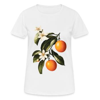 Orange - Frauen T-Shirt atmungsaktiv - Weiß - Vorne - AI Model Female 172 dark (172cm)