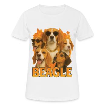 Beagle - Frauen T-Shirt atmungsaktiv - Weiß - Vorne - AI Model Female 172 dark (172cm)