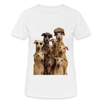 Windhund - Frauen T-Shirt atmungsaktiv - Weiß - Vorne - AI Model Female 172 dark (172cm)